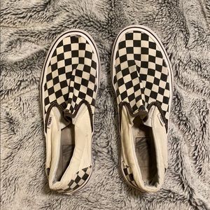 Checkered vans (slip on)